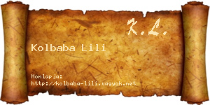 Kolbaba Lili névjegykártya